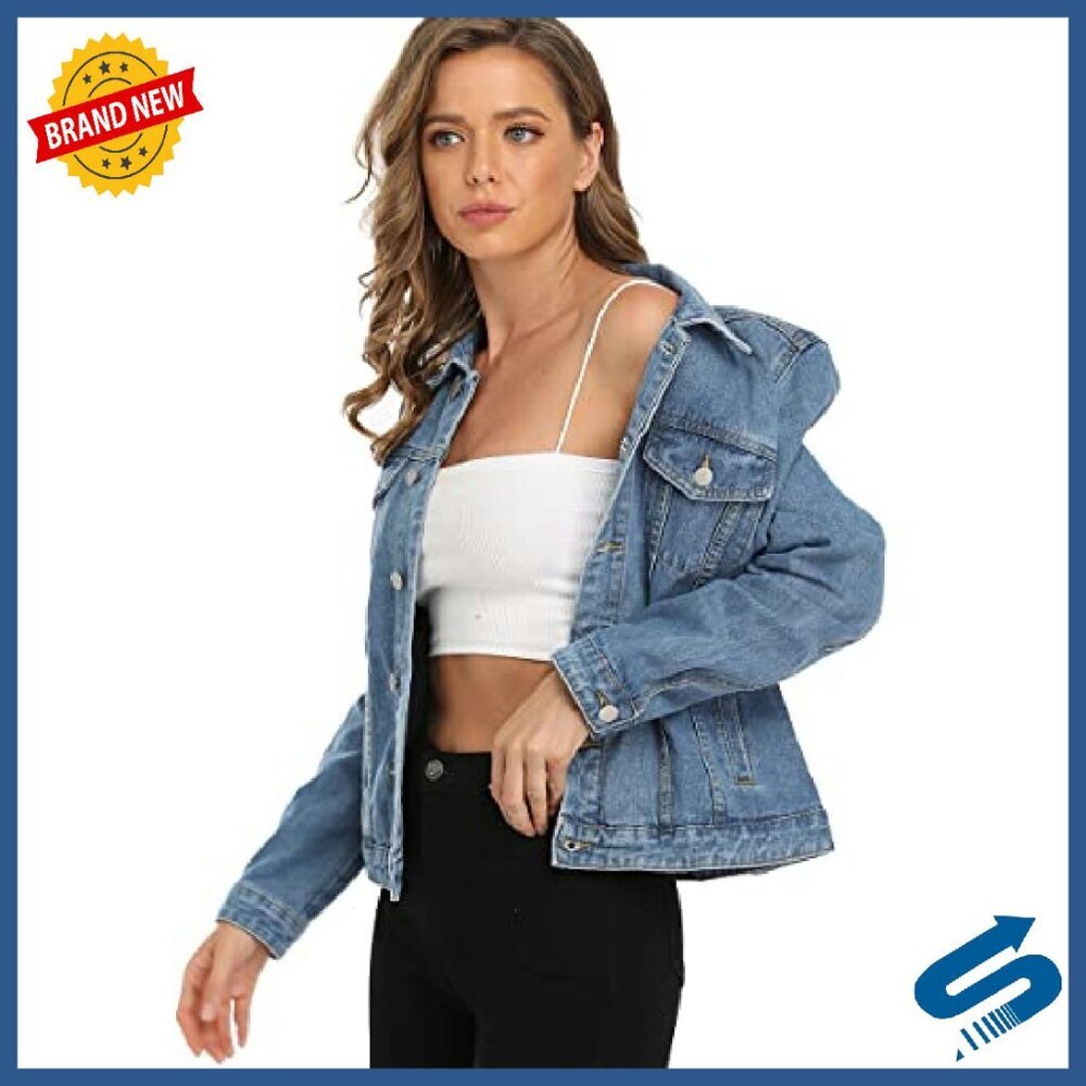 Classic Denim Jacket Button Down Long Sleeve Vintage Fit - Picture 5 of 8